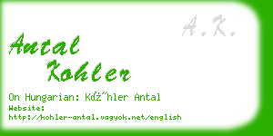 antal kohler business card